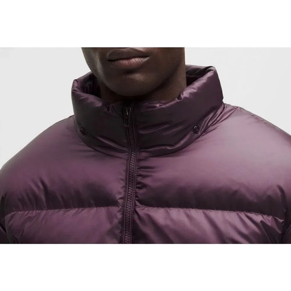 NEW Lululemon Always Down Hooded Puffer Jacket Black Plum Purple Large
